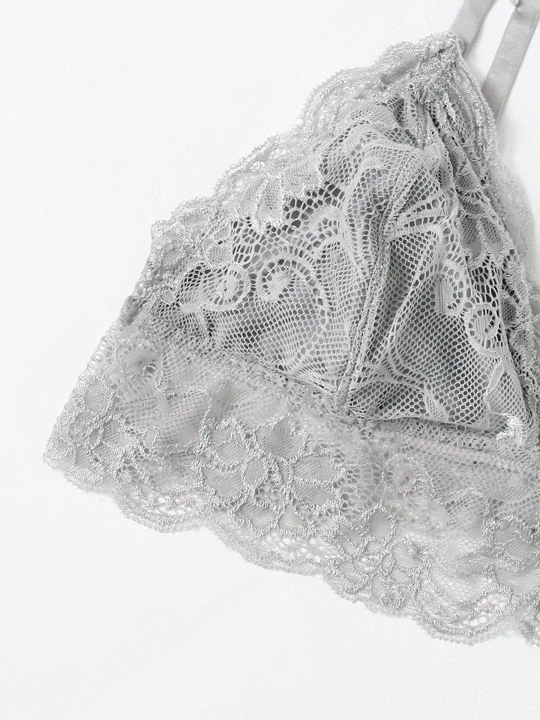 Lace Trim Triangle Bralette-lingerie-Des Mess