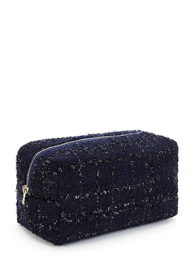 Tweed Zipper Makeup Bag-makeup-Des Mess