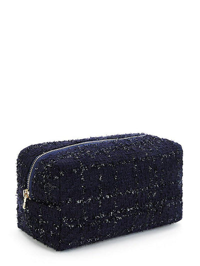 Tweed Zipper Makeup Bag-makeup-Des Mess