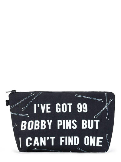 Slogan & Pin Print Makeup Bag-makeup-Des Mess