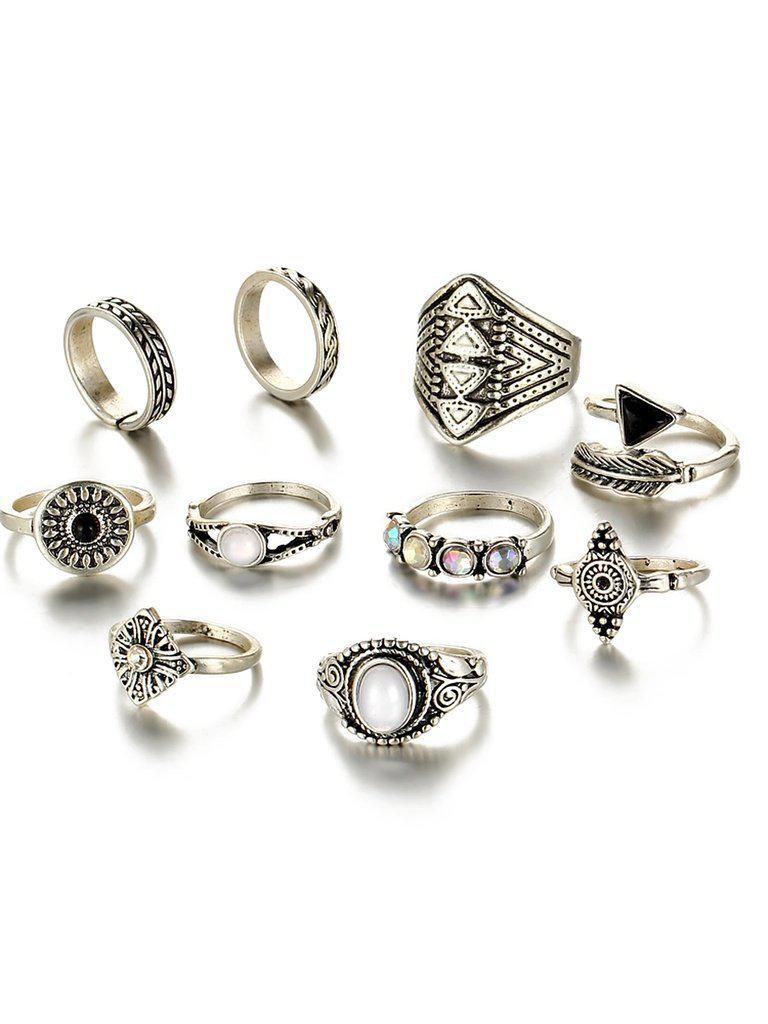 Geometric Design Ring Set 10pcs-jewelry-Des Mess