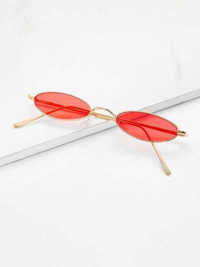 Flat Lens Metal Frame Sunglasses-accessories-Des Mess