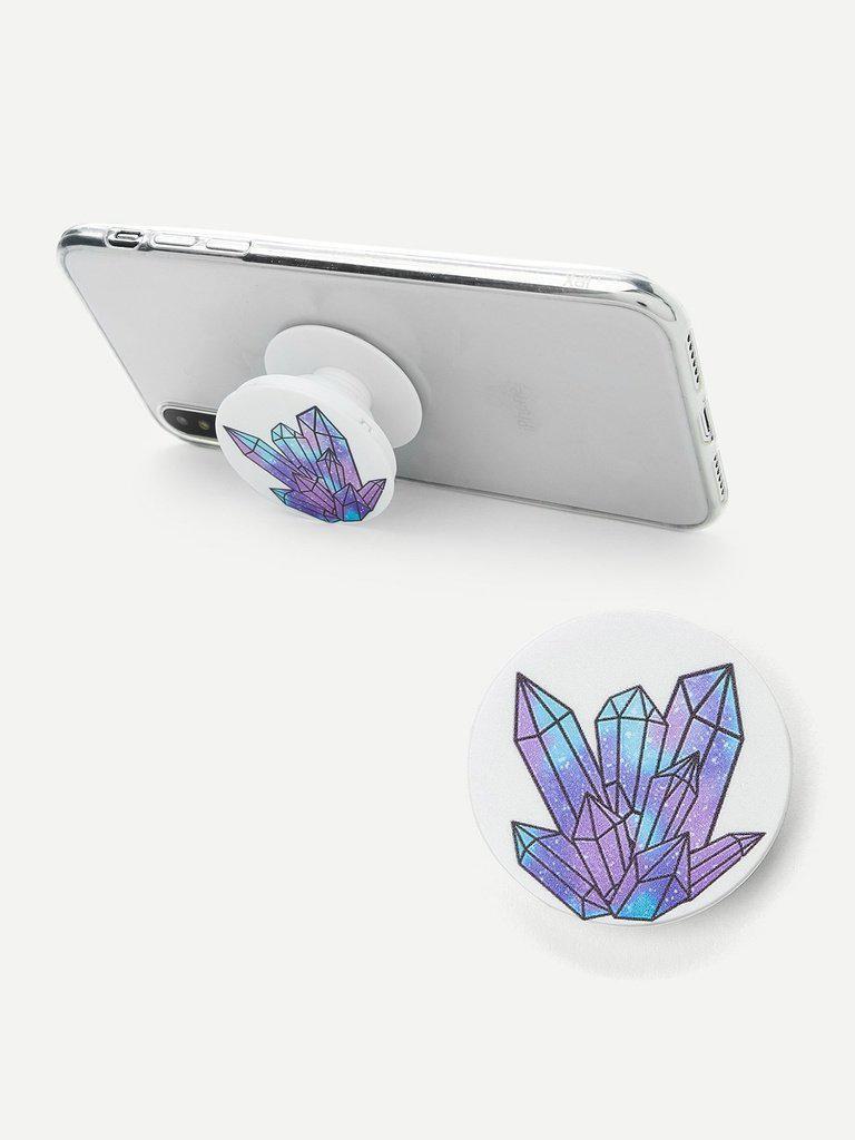 Crystal Pattern Round Portable Phone Holder-others-Des Mess
