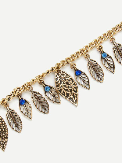 Leaf Charm Chain Bracelet--Des Mess