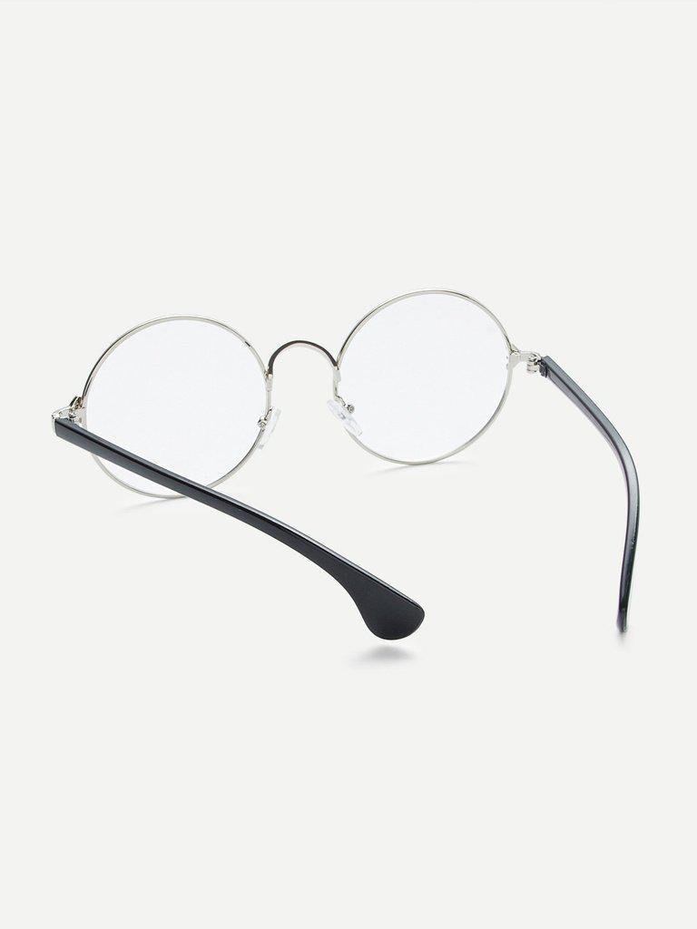 Silver Frame Black Arm Clear Lens Glasses-accessories-Des Mess