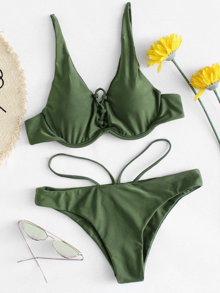 Criss Cross Bikini Set-swimwear-Des Mess