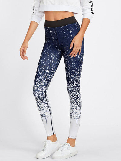 Abstract Print Gym Leggings-bottom-Des Mess