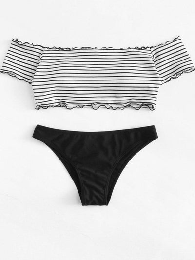 Lettuce Edge Mix and Match Bardot Bikini Set-swimwear-Des Mess