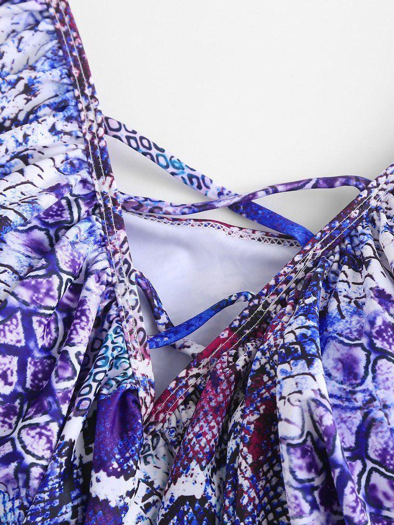 Criss Cross Flounce Bikini Set-swimwear-Des Mess