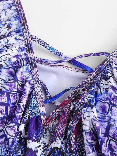 Criss Cross Flounce Bikini Set-swimwear-Des Mess