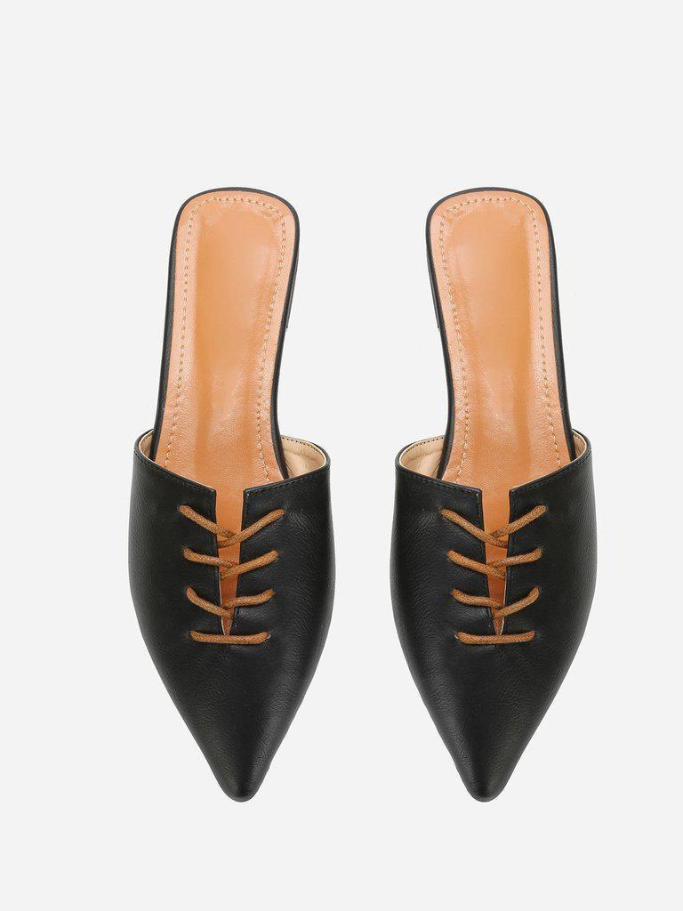Pointed Toe Flat Mules-shoes-Des Mess
