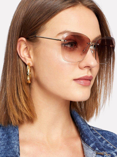 Rimless Tinted Lens Sunglasses-accessories-Des Mess