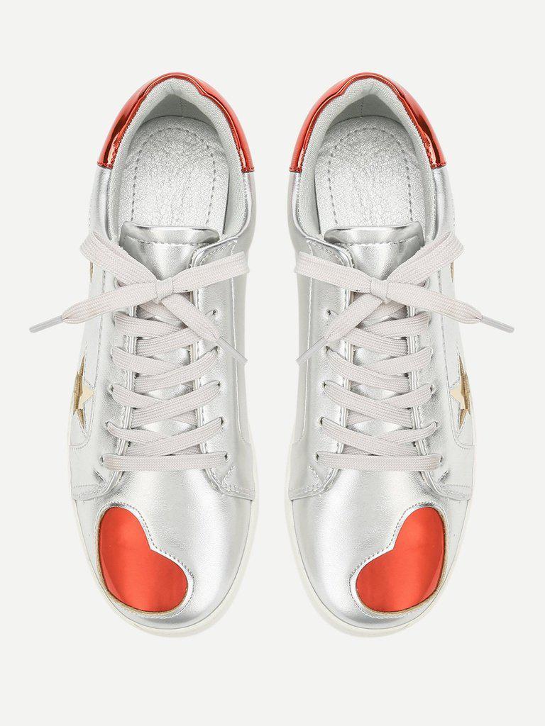Star & Heart Pattern Sneakers-shoes-Des Mess