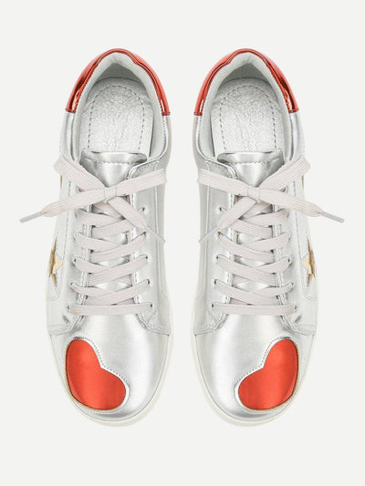 Star & Heart Pattern Sneakers-shoes-Des Mess