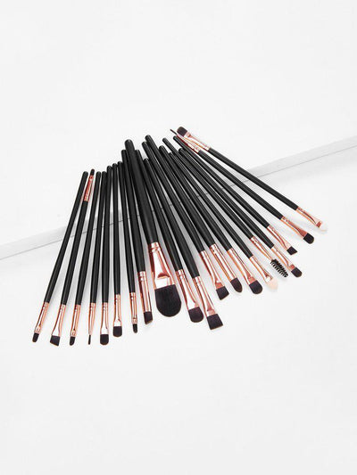20pcs Professional Makeup Brushes Set Metal Make Up Brush Set-Black-makeup-Des Mess
