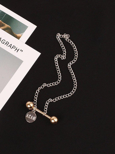 Metal Ball & Sequin Design Chain Anklet-jewelry-Des Mess