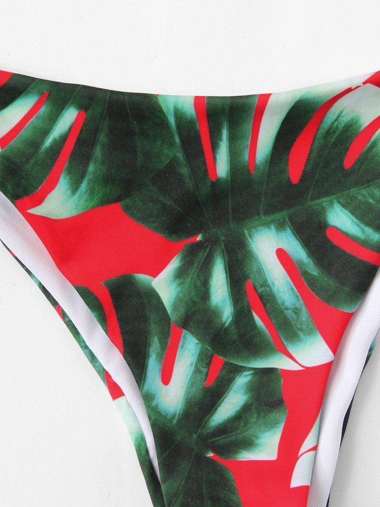 Palm Print Bikini Set-swimwear-Des Mess