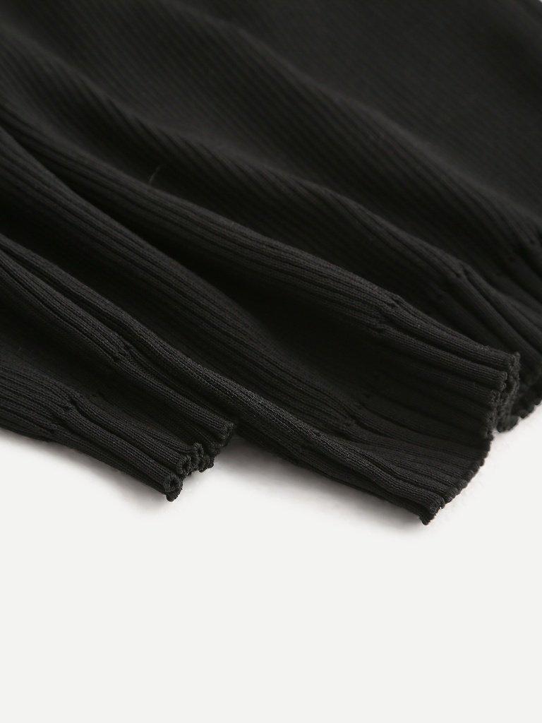 Open Shoulder Rib Knit Sweater-outerwear-Des Mess
