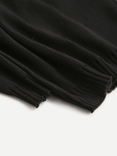 Open Shoulder Rib Knit Sweater-outerwear-Des Mess