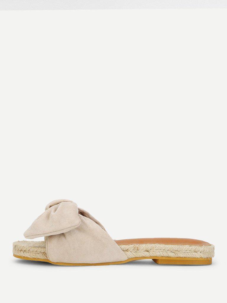 Bow Decorated Espadrille Flat Sandals-shoes-Des Mess