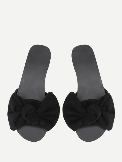 Bow Detail Flat Sandals-shoes-Des Mess