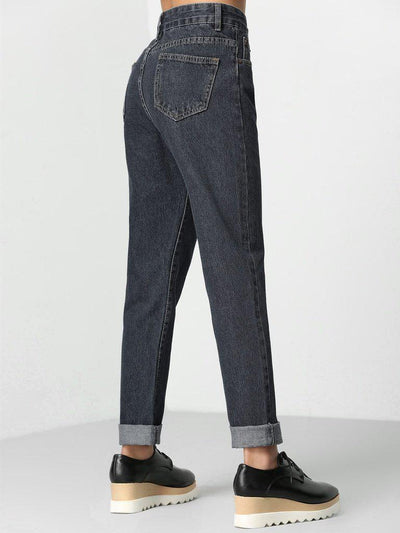 Roll Cuff Boyfriend Jeans-bottom-Des Mess