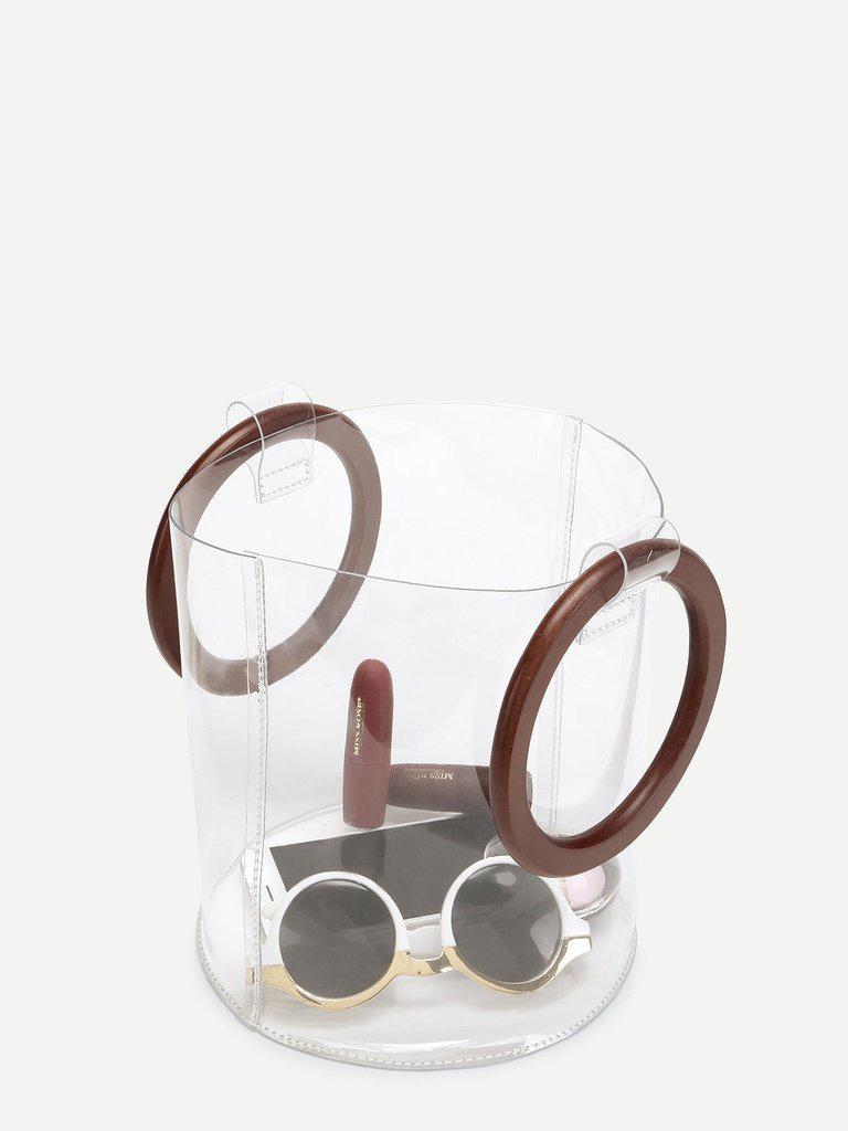 Clear Wooden Handle Bag-accessories-Des Mess