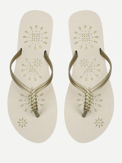 Woven Detail PVC Flip Flops-shoes-Des Mess
