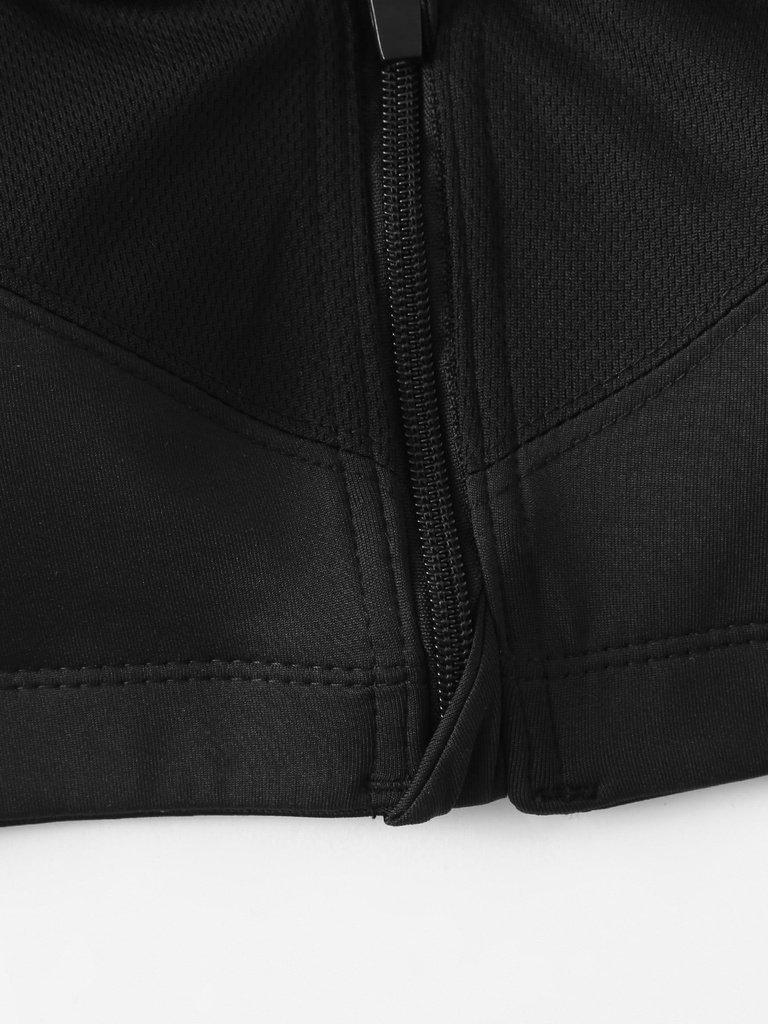 Zipper Front Racerback Sports Bra-sportswear-Des Mess