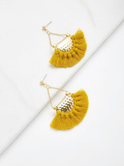 Mini Tassel Fan Shaped Earrings-jewelry-Des Mess
