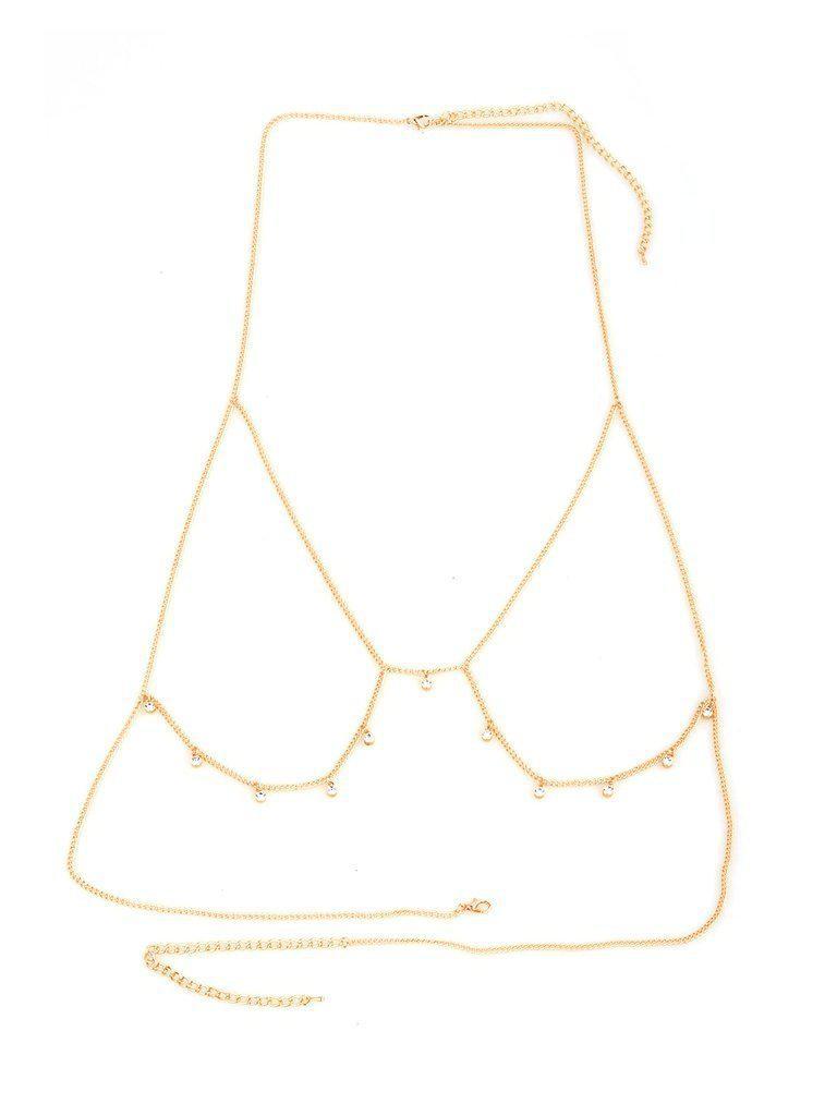 Rhinestone Detail Bralet Body Chain-jewelry-Des Mess