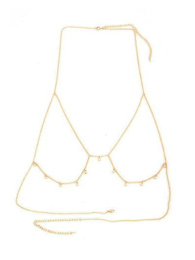 Rhinestone Detail Bralet Body Chain-jewelry-Des Mess