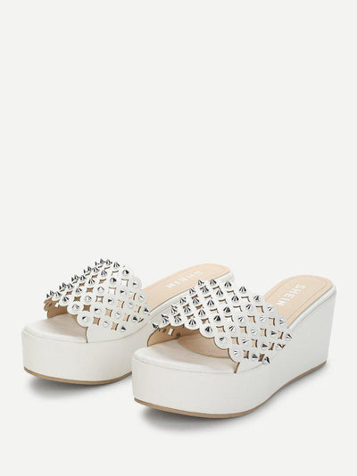 Rivet Cut Out Sandals-shoes-Des Mess