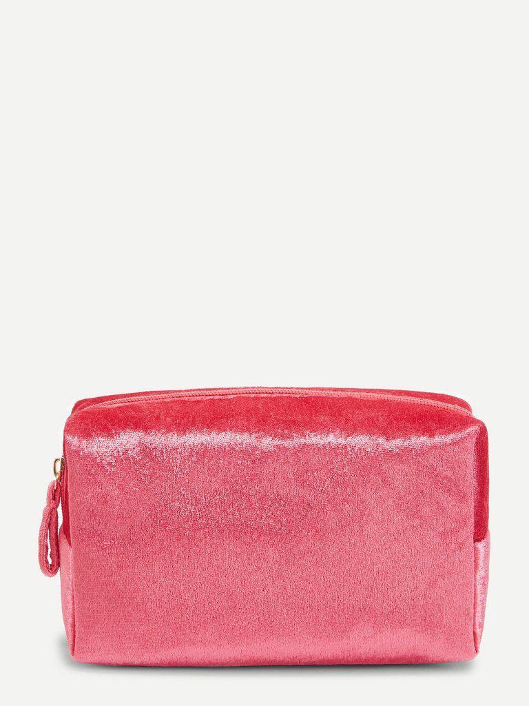 Velvet Zipper Makeup Bag-makeup-Des Mess