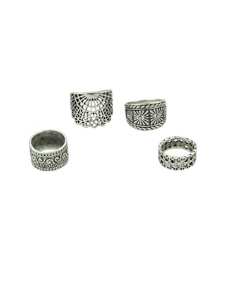 4 Pcs/Set Hollow Out Knuckle Ring Set-jewelry-Des Mess
