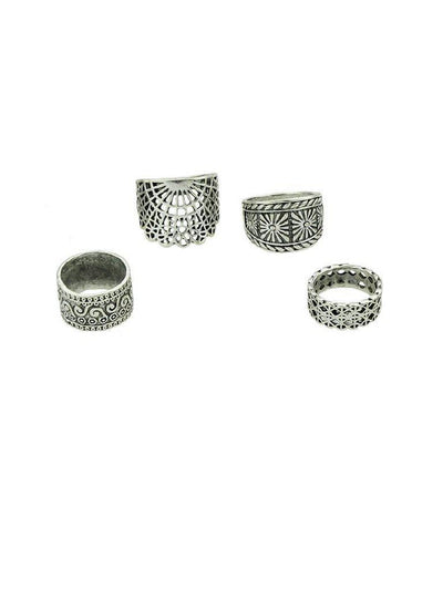 4 Pcs/Set Hollow Out Knuckle Ring Set-jewelry-Des Mess