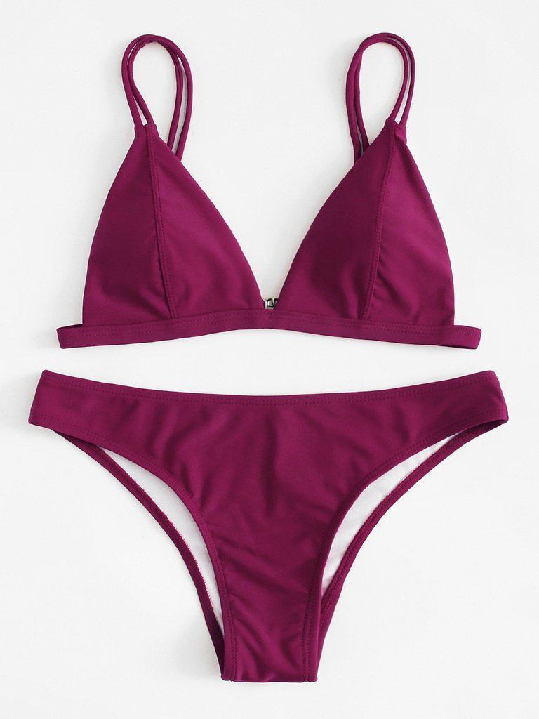 Adjust Strap Triangle Bikini Set