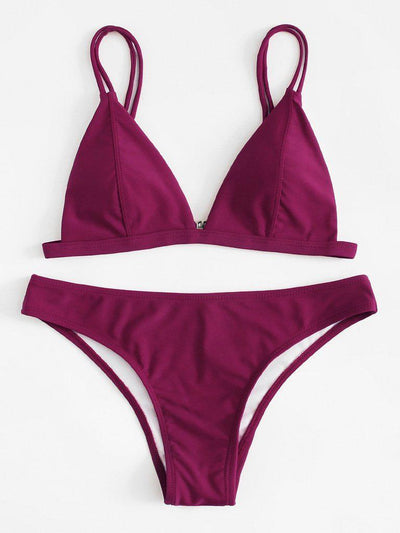 Adjust Strap Triangle Bikini Set-swimwear-Des Mess
