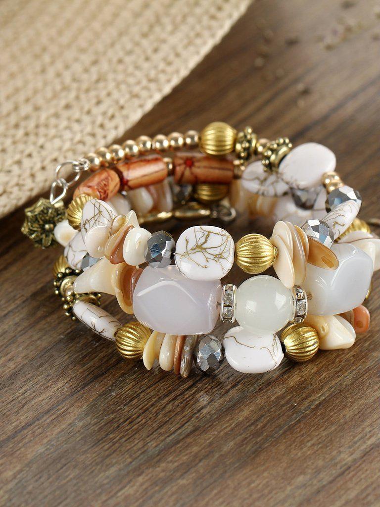 Mixed Shape Charm Beaded Layered Bracelet-jewelry-Des Mess