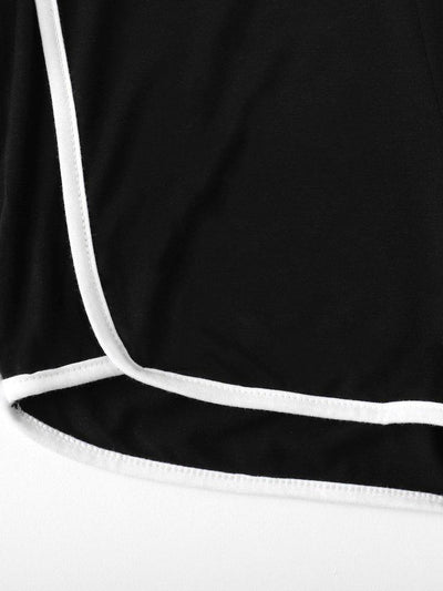 Two Tone Lettering Sports Bra & Shorts Set-sportswear-Des Mess