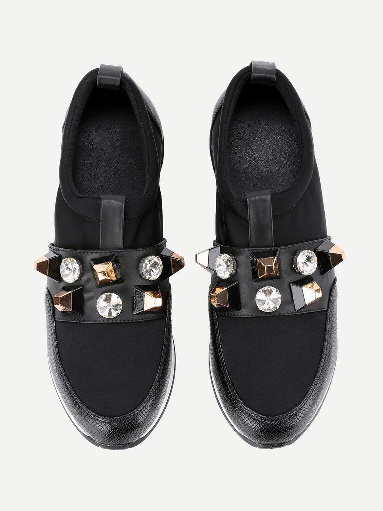 Studded Detail Low Top Sports Trainers-sportswear-Des Mess