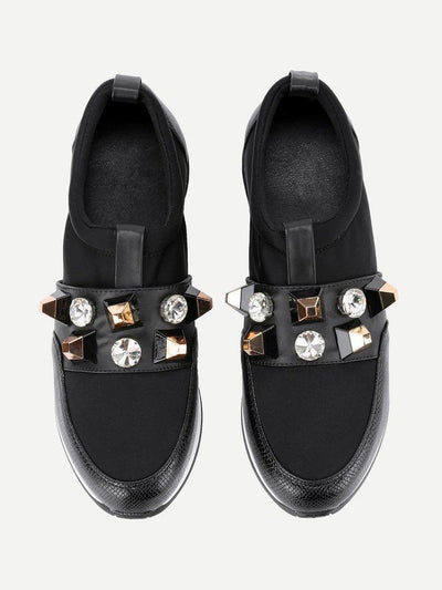 Studded Detail Low Top Sports Trainers-sportswear-Des Mess