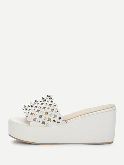 Rivet Cut Out Sandals-shoes-Des Mess