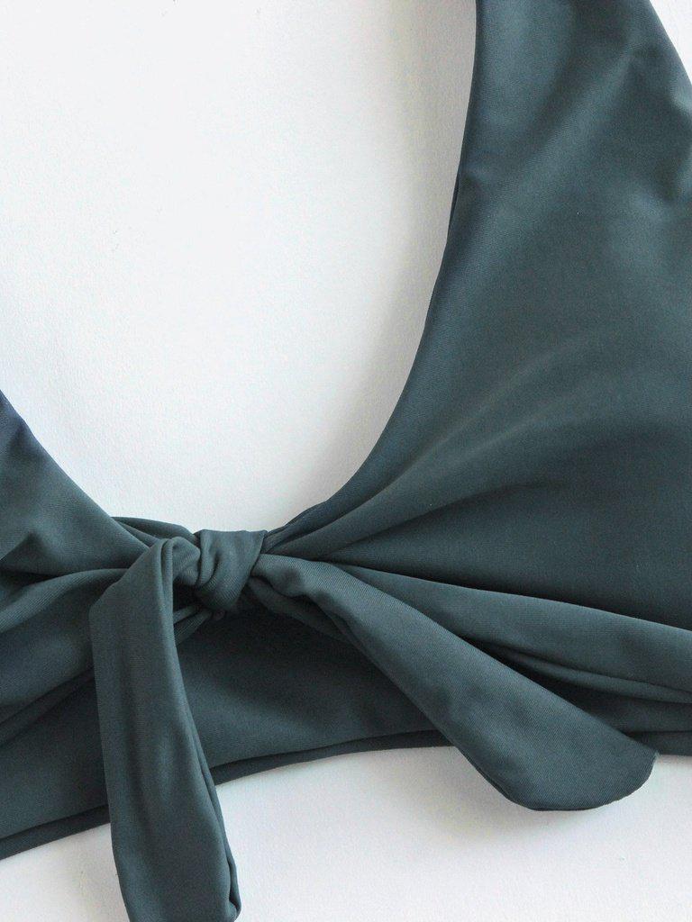 Bow Tie Front Scoop Back Bikini Set-swimwear-Des Mess