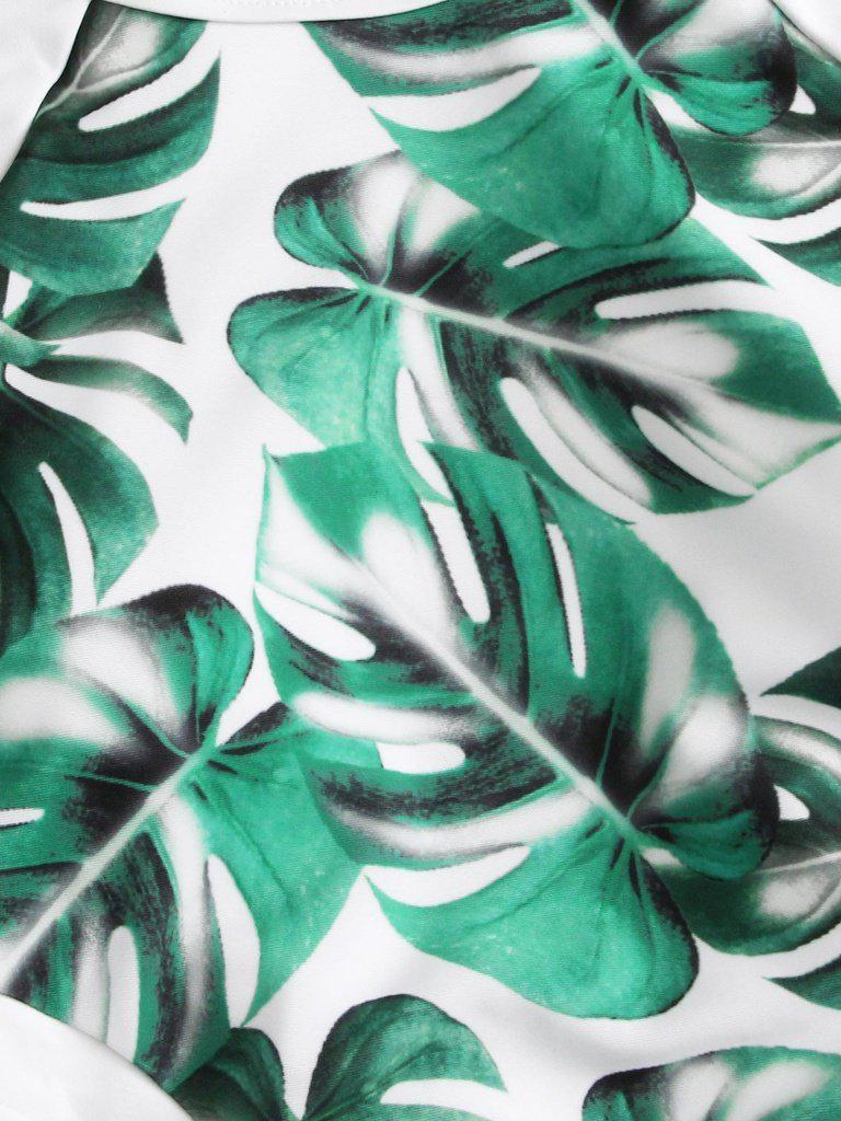 Palm Print Cutout Swimsuit-swimwear-Des Mess