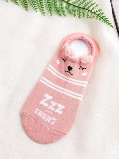 Striped Design Cartoon Socks 5Pairs-accessories-Des Mess
