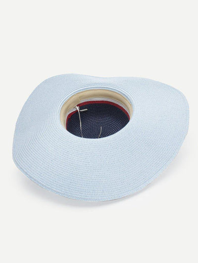 Color Block Design Floppy Hat-accessories-Des Mess