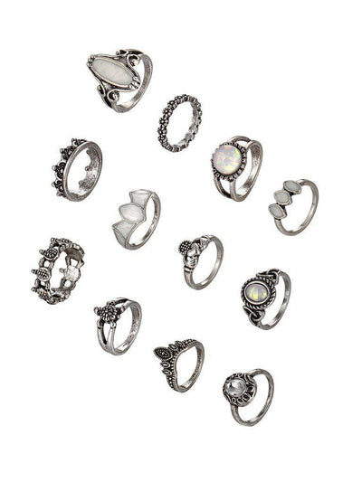 Turtle And Crown Design Ring Set-jewelry-Des Mess