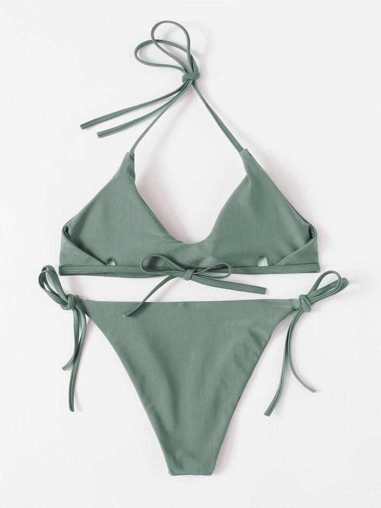 Self Tie Halter Bikini Set--Des Mess