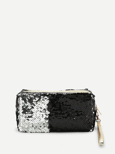 Sequin Makeup Bag With Wristlet-makeup-Des Mess